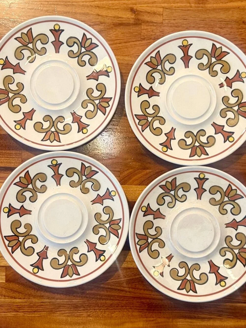Vintage Mikasa Portico Epiqure One Saucers D4801 Stoneware 1970s Japan Set of 8